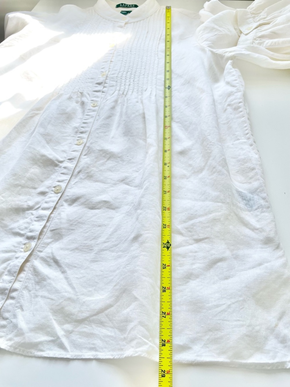 Ralph Lauren Cream Pintuck Button-Front Blouse - Picture 9 of 16